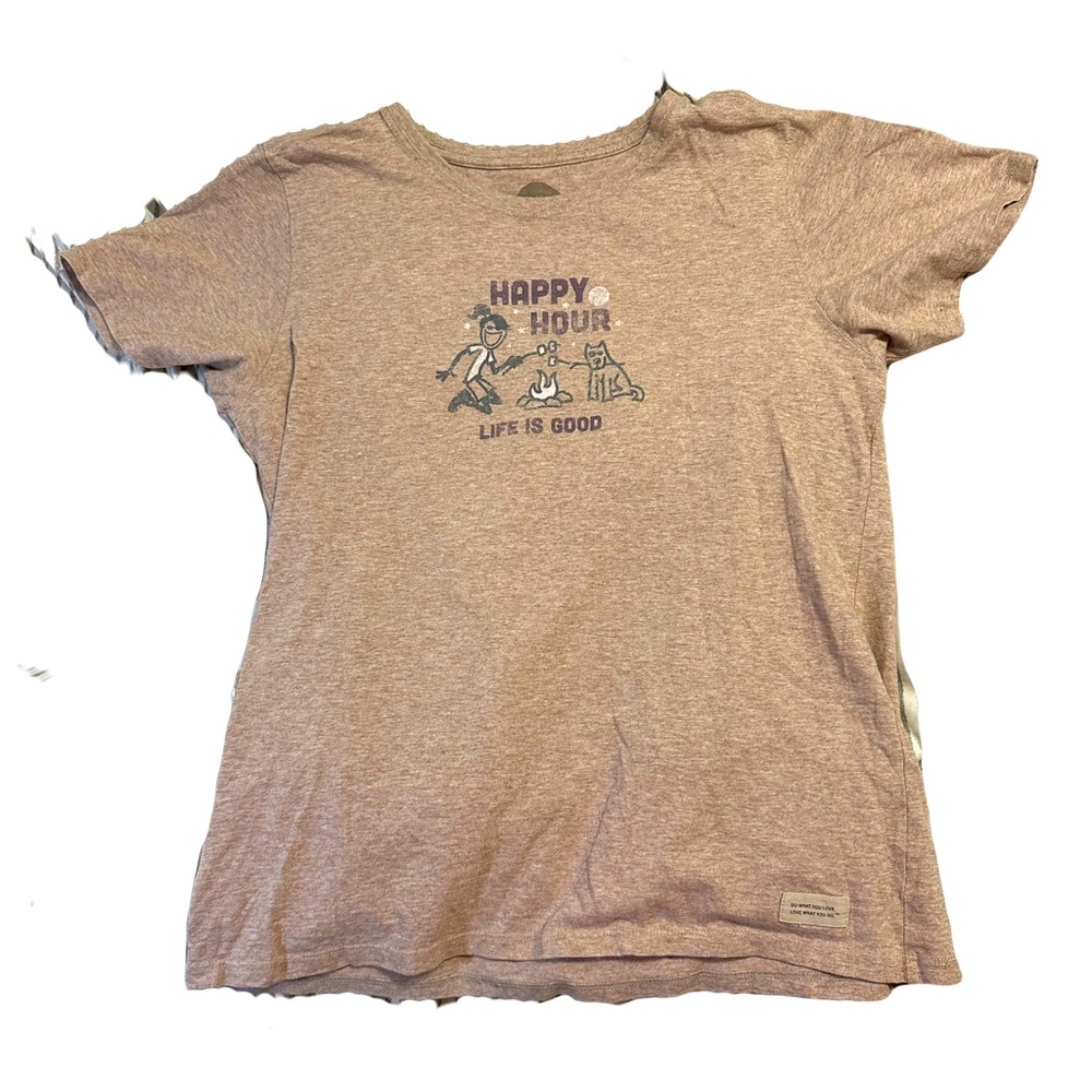 Life is Good Women’s Tan Graphic T-Shirt
